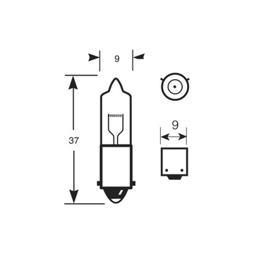 H21W BAY9s 21 Вт 24 В Прозрачная лампа