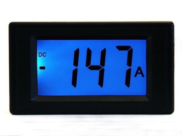 Amperomierz czarny LCD 19mm blue +/-200A