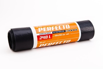 Worki na śmieci PERFECTO 240L 10szt LDPE 110x140cm