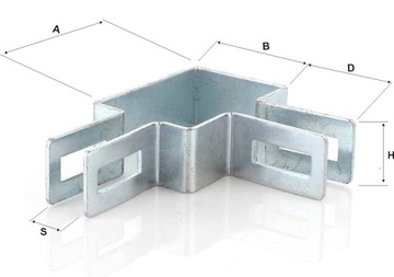 Зажим 40x60 оцинкованный угловой комплект стоек