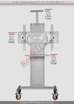 STOJAK STOLIK WOZEK 75KG DO TV LCD PLAZMY LED