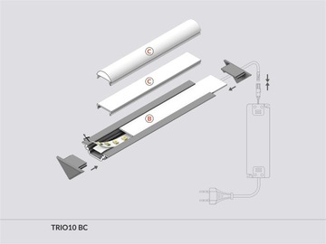 Profil aluminiowy anodowany TRIO10 do taśma led