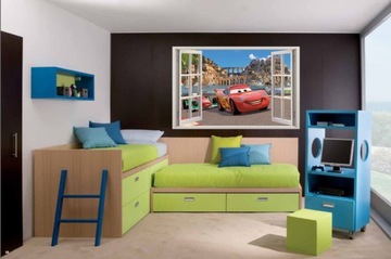 НАСТЕННЫЕ НАКЛЕЙКИ Окно ZIGZAG CARS 12 100x65 см
