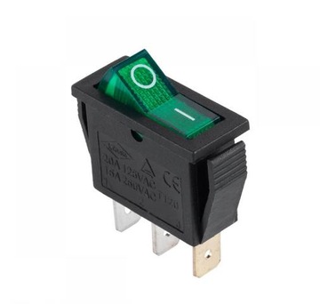 Przełącznik podświetlany 230V IRS-101-1B zielony