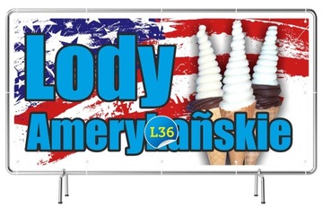 Baner reklamowy 2,5x1,25 - Lody Amerykańskie SZYLD