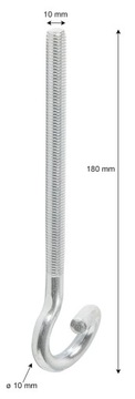 КРЮК ДЛЯ ГАМАКА КРЕПЛЕНИЕ КАЧЕЛИ M10 180 мм