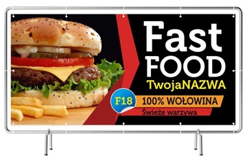 Baner reklamowy REKLAMA GASTRONOMIA 3x1m Szyld