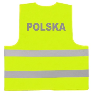 ŻÓŁTA KAMIZELKA DROGOWA ODBLASKOWE LOGO POLSKA 5XL