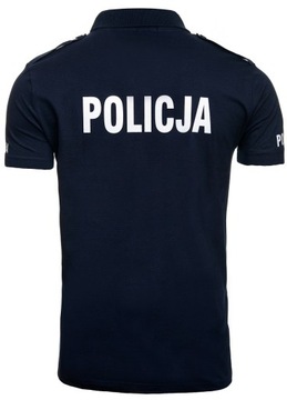KOSZULKA Polo Policyjna służbowa GRANATOWA POLICJA z pagonami + nadruk XXL