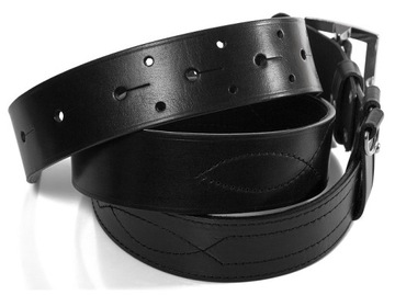 Ремень офицерский MILITARY STRAP, 100% КОЖА, черный, длина 145 см