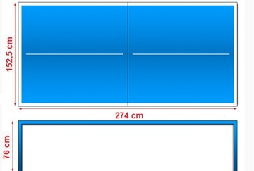 Складной СТОЛИК для настольного тенниса, столешница 274x152,5см