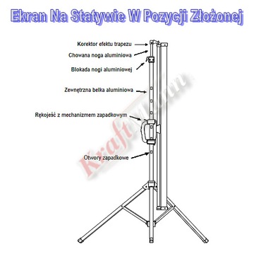 EKRAN PRZENOŚNY SKŁADANY PODWÓJNY TRIPOD 260 CM MW