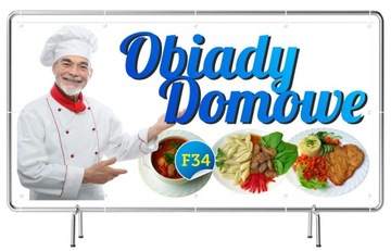 Baner REKLAMOWY Szyld 3x1m Obiady Domowe REKLAMA