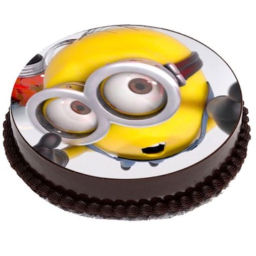 OPŁATEK NA TORT Gru, Dru i Minionki 20cm Koło