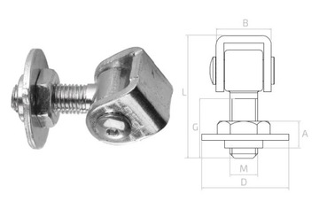 Регулируемая петля М20 калитка для заборных ворот