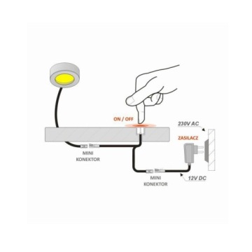 Диммерный сенсорный выключатель черный Design Light