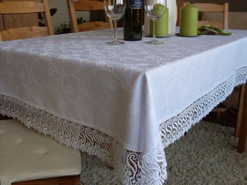 Круглая скатерть с гипюром 175 Koło Polskie Tablecloths