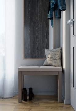 ДУЭТ деревянная скамейка, мягкое сиденье, прихожая