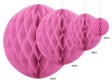 Kula Bibułowa Pompon Różowy 20 cm Ślub Wesele