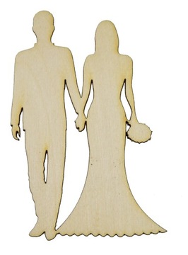 Drewniany dekor ślub Wedding para młoda 3 15cm