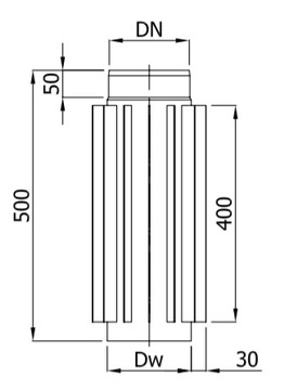 Ребристая выхлопная труба/радиатор 200/500 DARCO