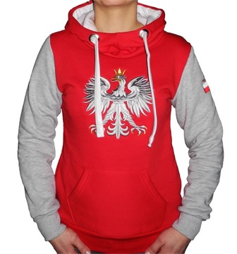 BLUZA KANGUR DAMSKA KIBICA POLSKI Z KAPTUREM r. XS