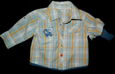 niebieska koszula w kratkę ROZ 68