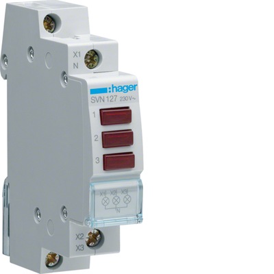 HAGER LAMPKA SYGNALIZACYJNA LED 3-FAZ SVN127