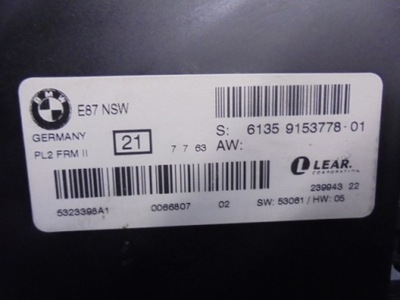 MODULE LIGHT BMW E87 NSW 9153778 - milautoparts-fr.ukrlive.com