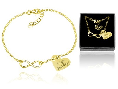 BRANSOLETKA CELEBRYTKA INFINITY SERCE GRAWER 24K !