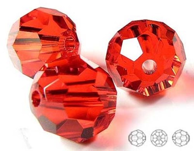 5000 Swarovski Round 8mm Light Siam