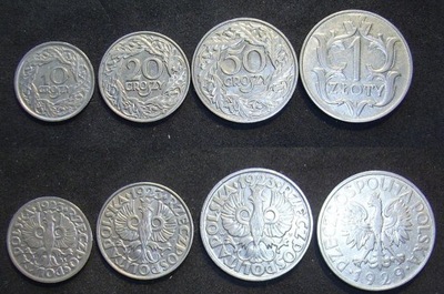 Zestaw 4 monet 10gr20gr 50gr 1923 i 1 zł z 1929