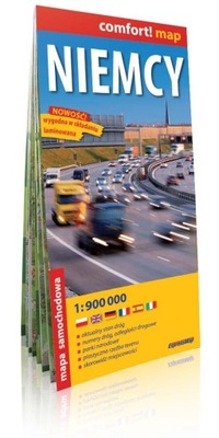 Niemcy; laminowana mapa samochodowa 1:900 000