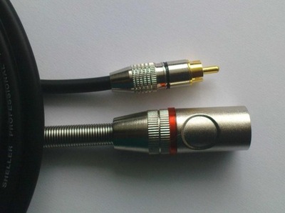 SHELLER kabel 1RCA (czincz) / XLR męski 6m
