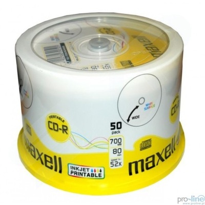 Płyty Maxell CD-R printable do nadruku 100 szt