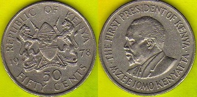 KENIA 50 Cents 1978 r.