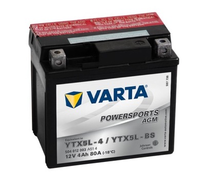 BATTERY FOR MOTORCYCLE VARTA YTX5L-BS 12V 4AH 80A P+ - milautoparts-fr.ukrlive.com