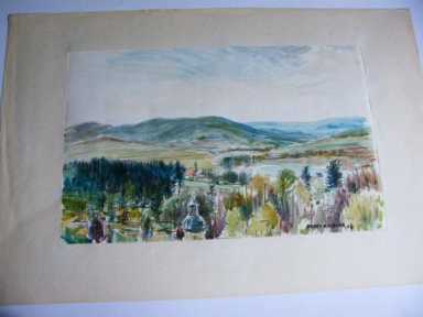 AKWARELA LĄDEK ZDRÓJ 1956 R