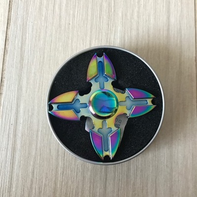 FIDGET SPINNER RAINBOW CZTEROZĄB metalowy Z PL