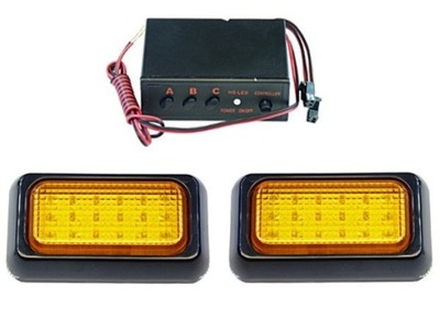 COMPLET 2 FEU MIGAJACYCH 18 LED BLOC DE CONTRÔLE STROBOSKOPOWY  12V POMARANCZOWE - milautoparts-fr.ukrlive.com