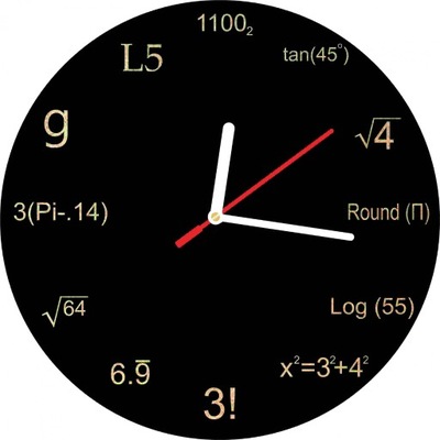 Zegar matematyka chemika fizyka naukowy scienny