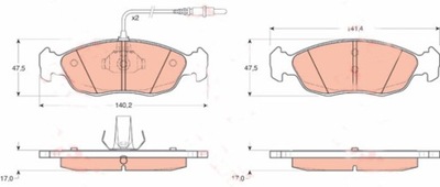 PADS FRONT PEUGEOT 306 1993-02 (MP443.1) - milautoparts-fr.ukrlive.com