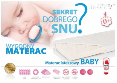Hevea Materac lateksowy Baby 120x60 Medica