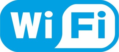 Naklejka WiFi - wzór D szerokość 7 cm błękitno-bia