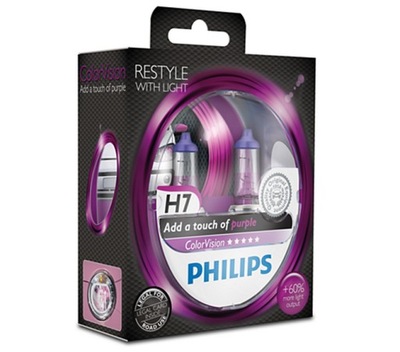 ŻARÓWKA PHILIPS H7 COLOR VISION KOMPLET PURPLE