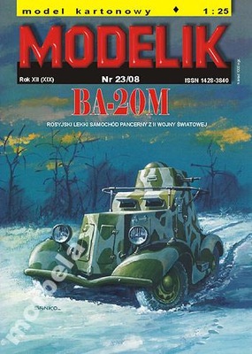 Modelik č. 23/08 Ruské auto BA-20M 1:25