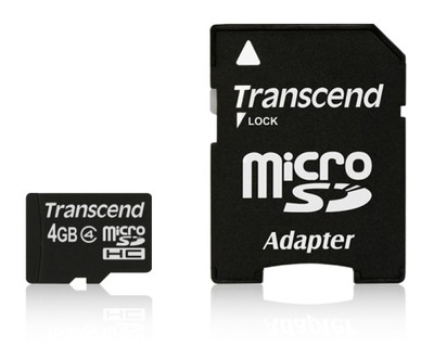 TRANSCEND 4 GB micro SD microSD SDHC Class 4 +a SD