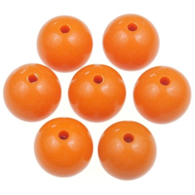 KORALIKI kulki GŁADKIE 10mm pomarańczowe 10szt