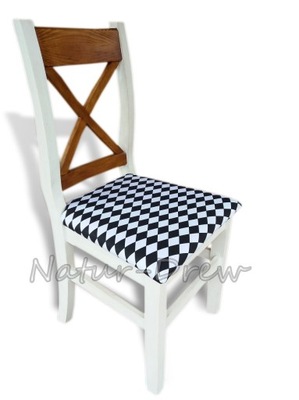 Drewniane Tapicerowane krzesło - Rustykalne, Retro