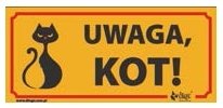 DINGO TABLICZKA OSTRZEGAWCZA PVC UWAGA KOT! 10x20cm